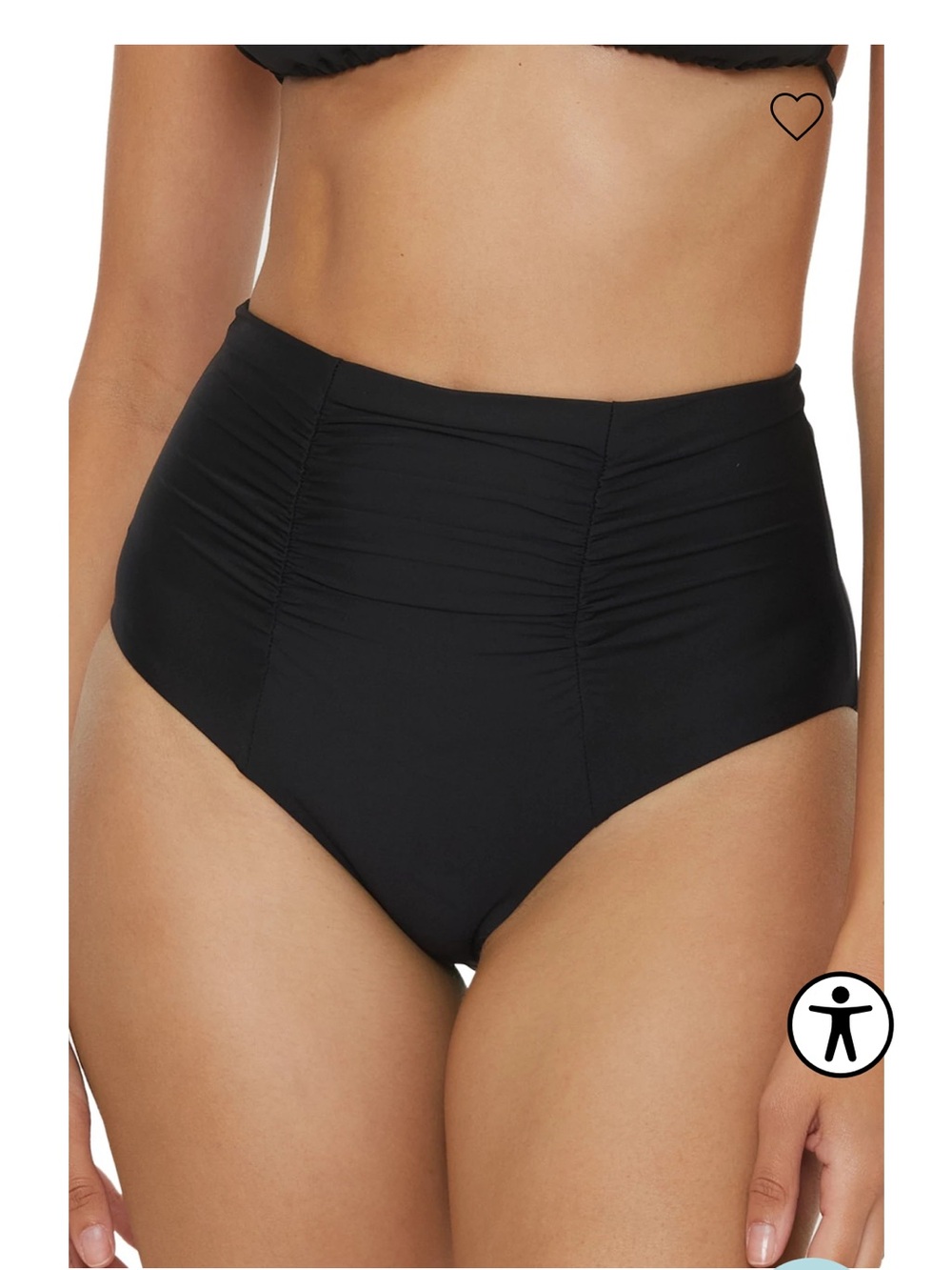 BECCA HIGH WAIST RUCHED BLACK BOTTOMS
